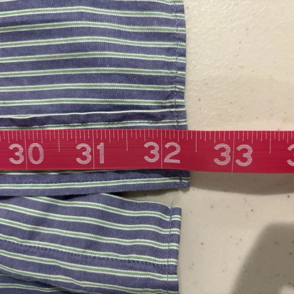 J. Crew Shirtings NWT Washed‎ Casual Blue Green Striped Button Down Shirt XL